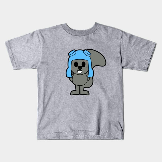 Rocky the Squirell Kids T-Shirt by mighty corps studio